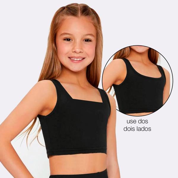 Imagem de Conjunto Treino Top e Short Menina Infantil Esporte Ginástica Fitness