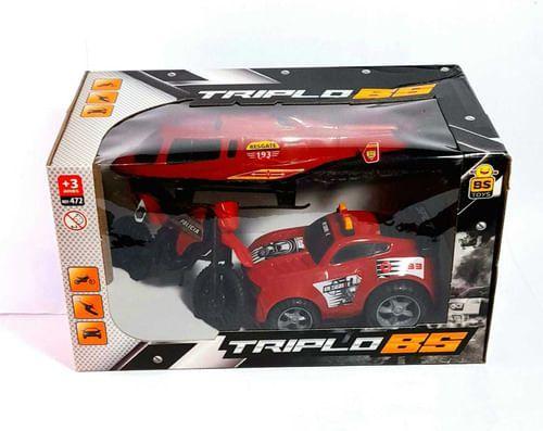 Imagem de Conjunto - Triplo BS Carro Moto e Helicoptero Vermelho - 472 BSTOYS