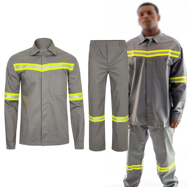 Imagem de Conjunto Uniforme EPI Nr10 Segurança do Trabalho Faixa Refletiva Mecanico Eletricista Construção Obra Serviço