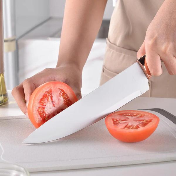 Imagem de conjunto Utensílios de Cozinha 19 Peças Com Tábua em Silicone Espátula Faca Tesoura