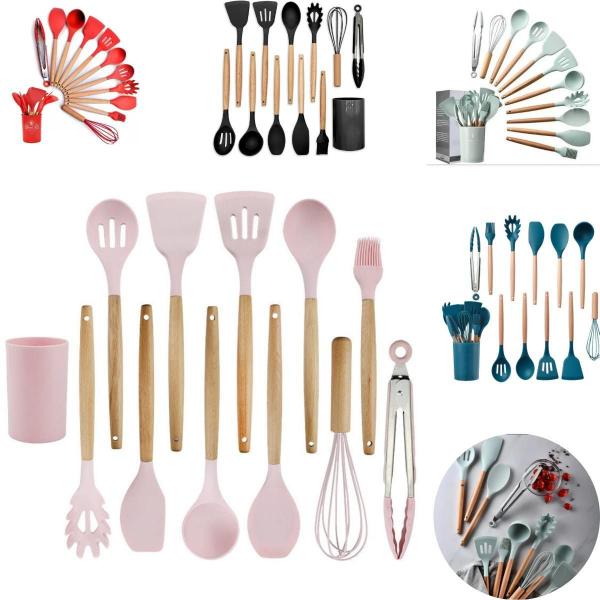 Imagem de Conjunto Utensílios Profissional 12 Peças Cozinha Silicone