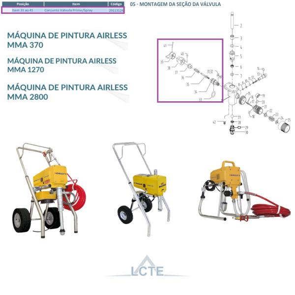 Imagem de Conjunto Válvula Spray 29113124 P/ Máquina de Pintura MMA370