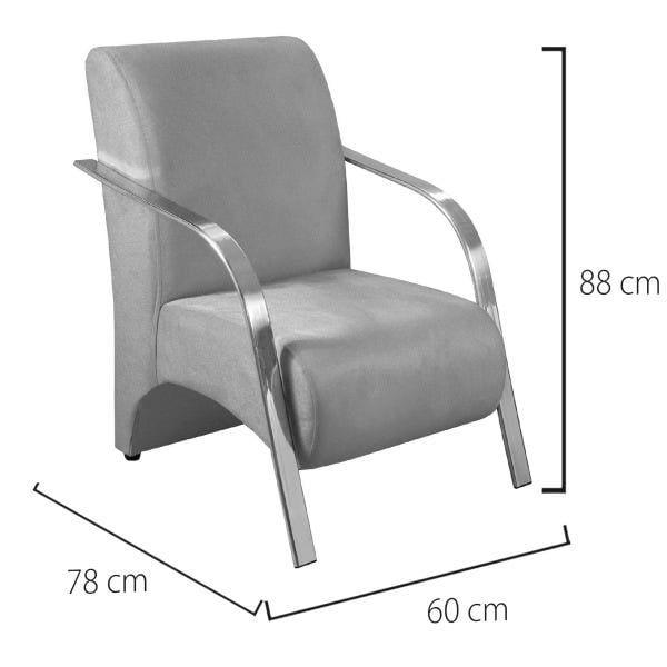 Imagem de Conjunto Vênus  2 Poltronas de 1 Lugar e 1 de 2 Lugares Braço Alumínio  D Salla Suede