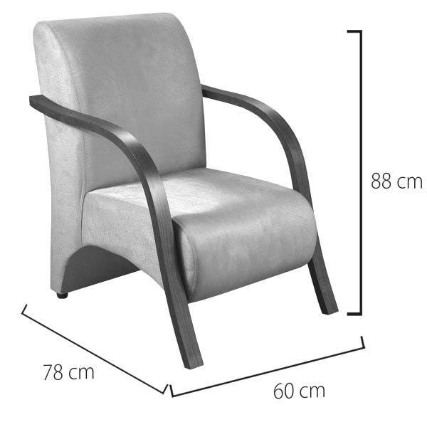 Imagem de Conjunto Vênus  2 Poltronas de 1 Lugar e 1 de 2 Lugares Braço Madeira  D Salla Suede