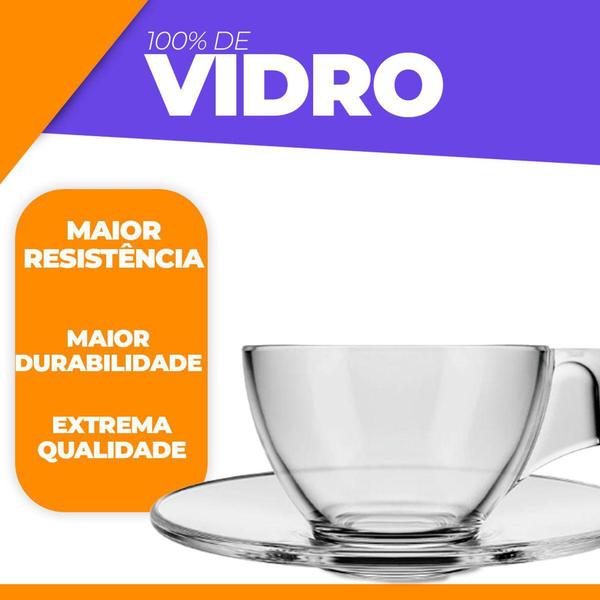 Imagem de Conjunto Xicara e Pires Ideal para Café 90ml Vidro - Duralex