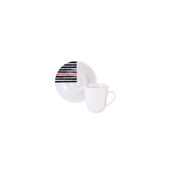 Imagem de Conjunto Xícara Pires Café Tramontina Street Porcelana 70ml