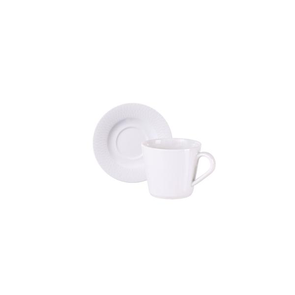 Imagem de Conjunto Xícara Pires Chá Tramontina Santorini Porcelana Decorada 185ml