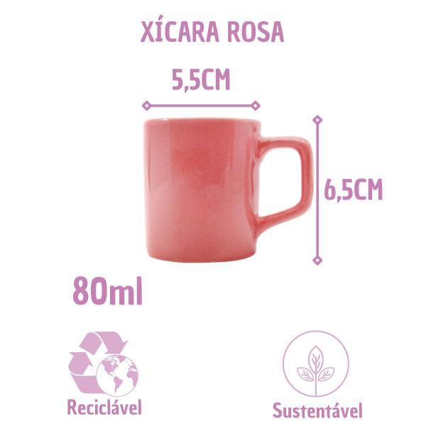 Imagem de Conjunto Xícaras Café Cerâmica Rosa Vibrante 80mL - 24un