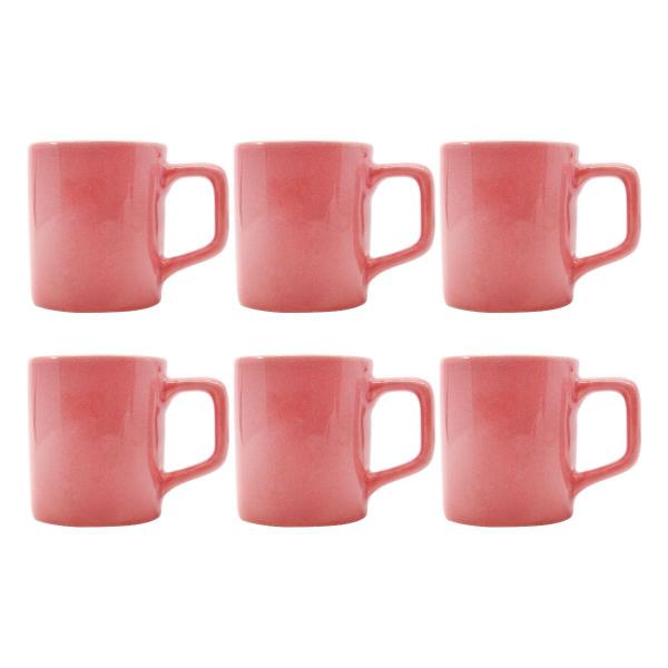 Imagem de Conjunto Xícaras Café Cerâmica Rosa Vibrante 80mL - 6un