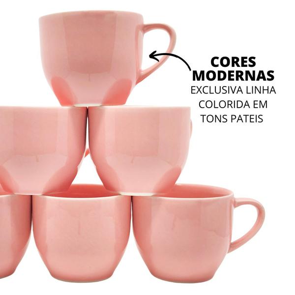 Imagem de Conjunto Xícaras Kit 6 Peças Porcelana Chicara Chá e Café 170ML