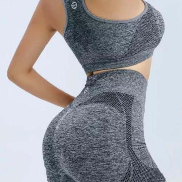 Conjuntos Academia Feminino Leggings Top Shorts Levanta Bumbum Academia Musculação - NEW