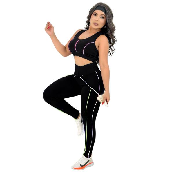 Imagem de Conjuntos Calça Legging E Top Roupas Feminina Academia