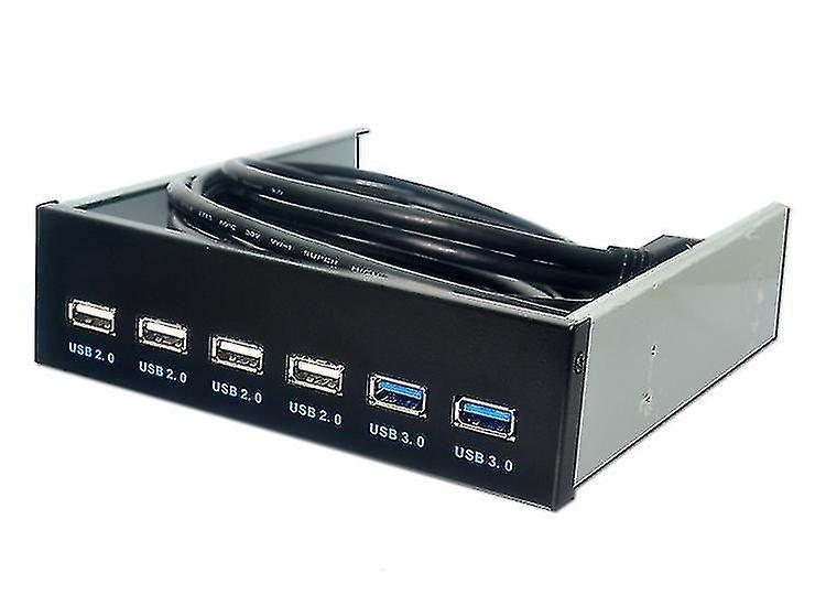 Conjuntos de acessórios de computador 6 portas 5,25 polegadas painel frontal do compartimento de disquete com adaptador de alimentação usb hub spilitter 2 portas usb 3.0 + 4 - HUOGUO Imagem de Conjuntos de acessórios de computador 6 portas 5,25 polegadas painel frontal do compartimento de disquete com adaptador de alimentação usb hub spilitter 2 portas usb 3.0 + 4