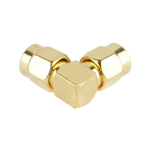 Conjuntos de acessórios de computador adaptador sma macho para sma macho banhado a ouro com ângulo de 90 graus - HUOGUO Imagem de Conjuntos de acessórios de computador adaptador sma macho para sma macho banhado a ouro com ângulo de 90 graus