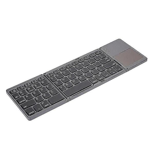 Imagem de Conjuntos de acessórios de computador b033 recarregável 3-dobrável 64 teclas teclado sem fio bluetooth com touchpad preto