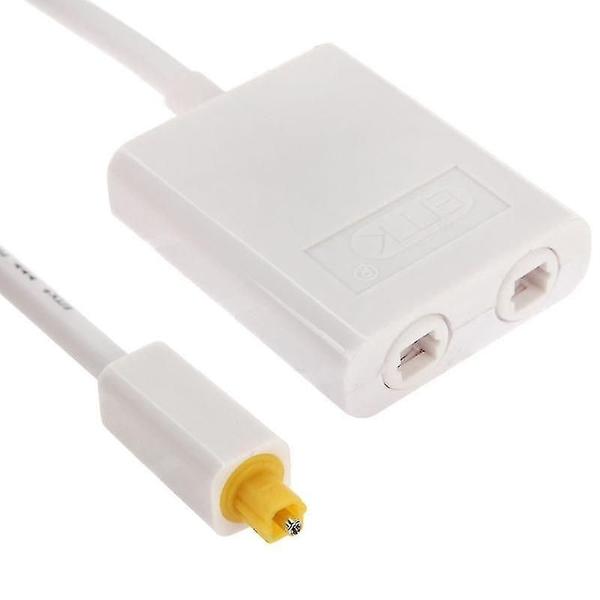 Imagem de Conjuntos de acessórios de computador digital toslink divisor de áudio de fibra óptica adaptador de cabo 1 a 2 para dvd player branco