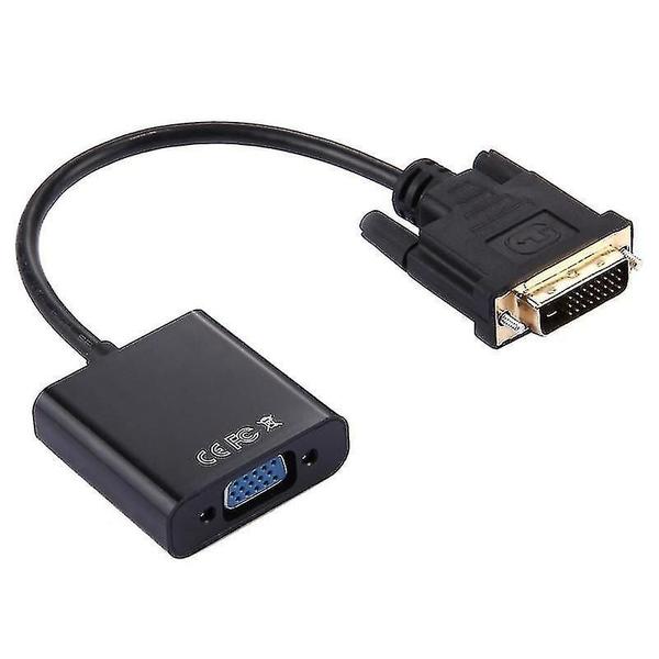 Imagem de Conjuntos de acessórios de computador dvi-d 24+1 pin man to vga 15 pinos conversor adaptador hdtv preto