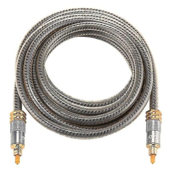 Imagem de Conjuntos de acessórios de computador emk yl-a 3m od8.0mm cabeça de metal banhado a ouro toslink macho para macho cabo de áudio óptico digital