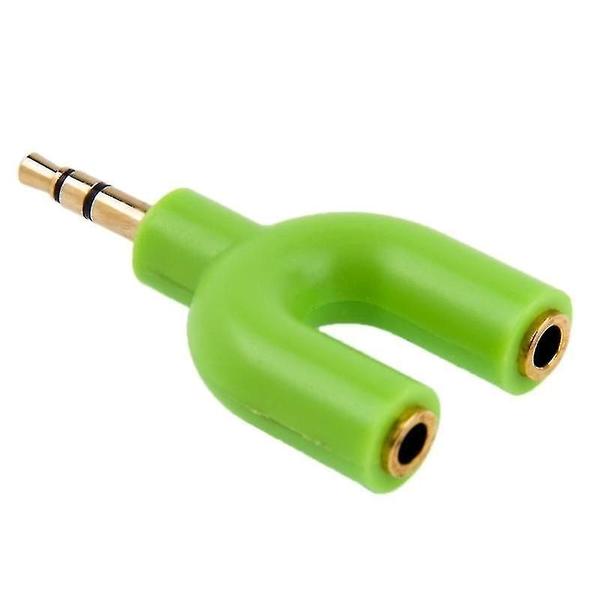 Imagem de Conjuntos de acessórios de computador macho estéreo de 3,5 mm para adaptador divisor fêmea estéreo duplo de 3,5 mm verde