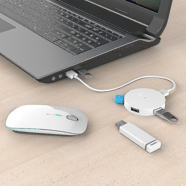 Imagem de Conjuntos de acessórios de computador orico ha4u-u3 4 portas usb3.0 hub circular com 2 cabos de dados branco