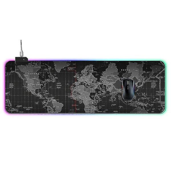 Imagem de Conjuntos de acessórios de computador padrão de mapa mundial de computador mouse pad iluminado tamanho: 90x30x0.4cm