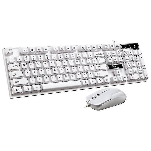 Imagem de Conjuntos de acessórios de computador perseguindo leopardo q17 104 teclas usb suspensão com fio teclado de escritório para jogos+mouse simétrico com fio