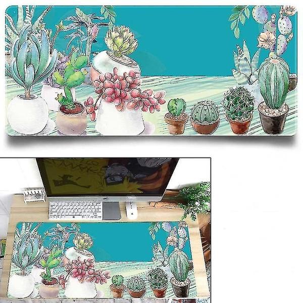 Imagem de Conjuntos de acessórios de computador transferência de calor de escritório bonito mouse pad tapete de mesa cor: sistema de vaso de flores 700x300x3mm