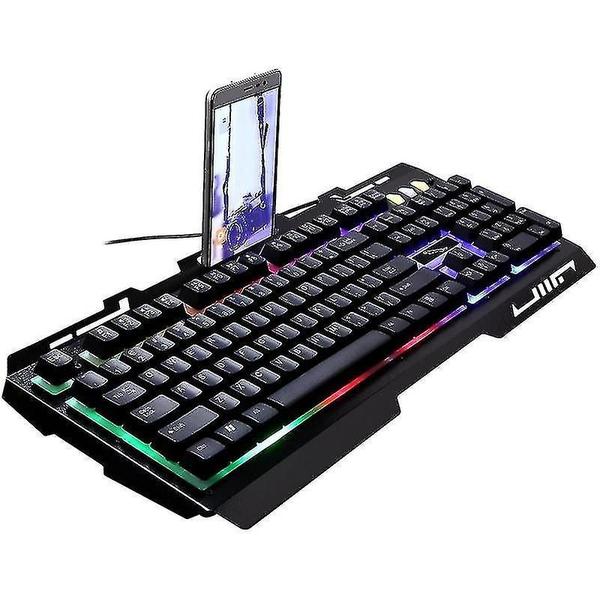 Imagem de Conjuntos de acessórios de computador zgb g700 104 teclas usb com fio sensação mecânica rgb backlight painel de metal suspensão teclado para jogos