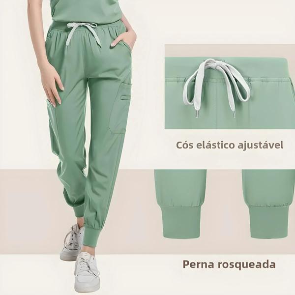 Imagem de Conjuntos De Esfoliante De Enfermeira Respirável Feminino Jaleco Vestido Cirúrgico Hospital Workwear