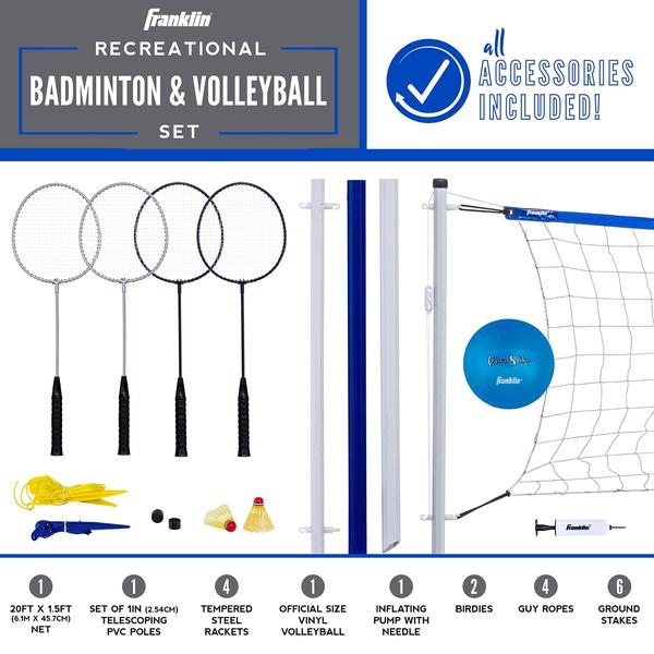 Imagem de Conjuntos de voleibol e badminton Franklin Sports Beach + Backyard