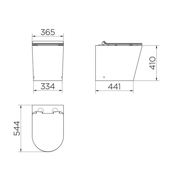 Imagem de Conjuto Vaso Sanitário Convencional com Assento Liss com Cuba Apoio Retangular 46,5x23,5x12cm Docol