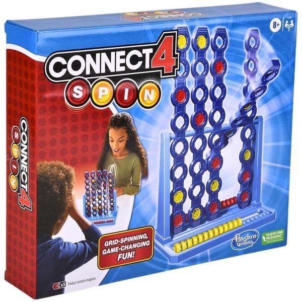 Imagem de Connect 4 Spin Game, Features Spinning Connect 4 Grid, 2 Jogos de Tabuleiro para Família e Crianças, Jogos de Tabuleiro de Estratégia, Idades 8 e Acima