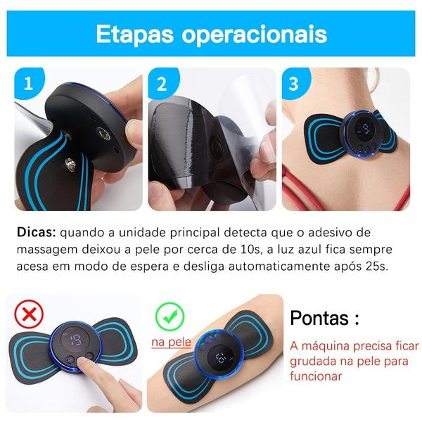 Imagem de Conquiste o bem-estar: Massageador portátil adesivo para alívio instantâneo!