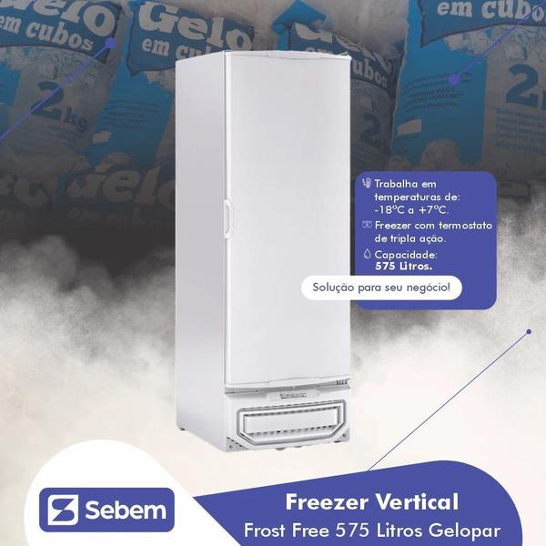 Imagem de Conservador Refrigerador Vertical Porta Cega Tripla Ação 577 Litros com 4 Grades Gelopar 127v