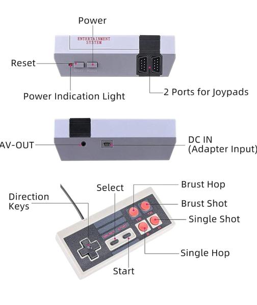 Imagem de Consola de jogos GameNext Retro Classic com 620 jogos +2 controles