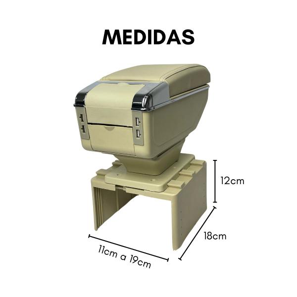 Imagem de Console Apoio De Braço Universal Com Entrada Usb Descanso De Braço Bege