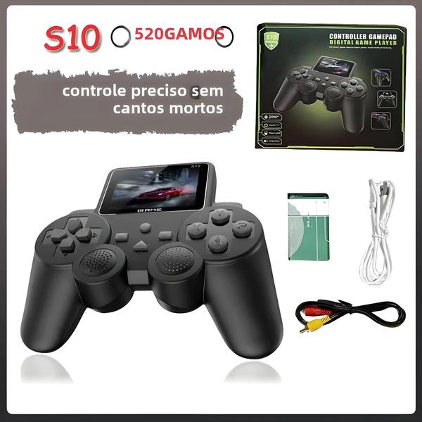 Imagem de Console de Jogos Portátil Infantil S10 Mini - Tela de 24 Polegadas, 520 Jogos e Saída AV