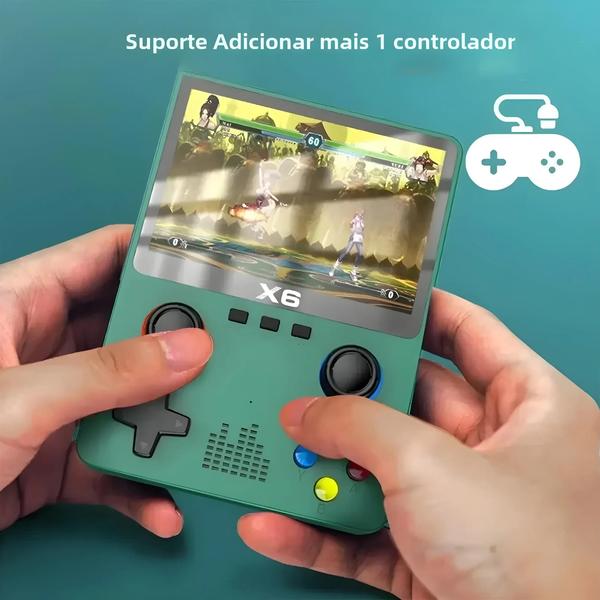 Imagem de Console de Jogos Portátil Infantil X6 Retro - Tela de 3,5" IPS - Presente Ideal