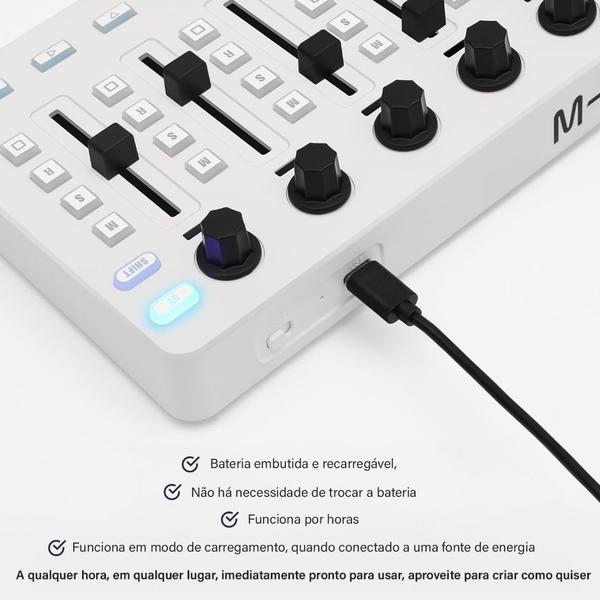 Imagem de Console De Mixagem 43 Botões Para Instrumentos Eletroacústicos SMC-Mixer Mixer Sem Fio Ligação BT Controlador USB 