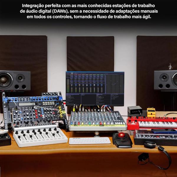 Imagem de Console De Mixagem 43 Botões Para Instrumentos Eletroacústicos SMC-Mixer Mixer Sem Fio Ligação BT Controlador USB 