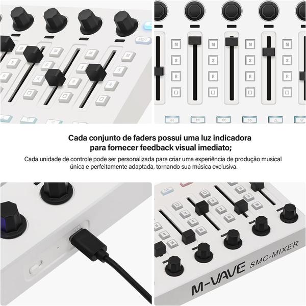 Imagem de Console De Mixagem Com Controlador MIDI Sem Fio USB 43 Botões Para Instrumentos Eletroacústicos SMC-Mixer