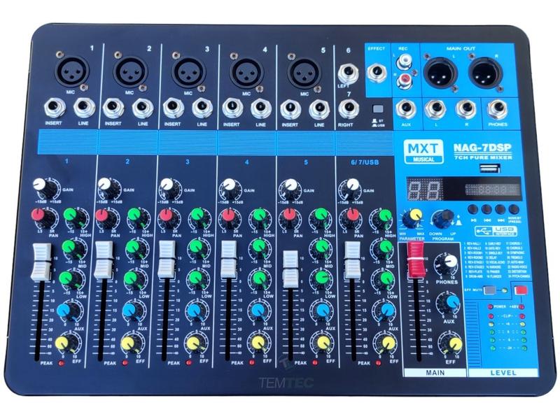 Imagem de Console mesa de som mixer 7 canais fone retorno profissional