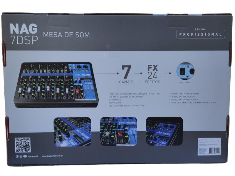 Imagem de Console mesa de som mixer 7 canais fone retorno profissional