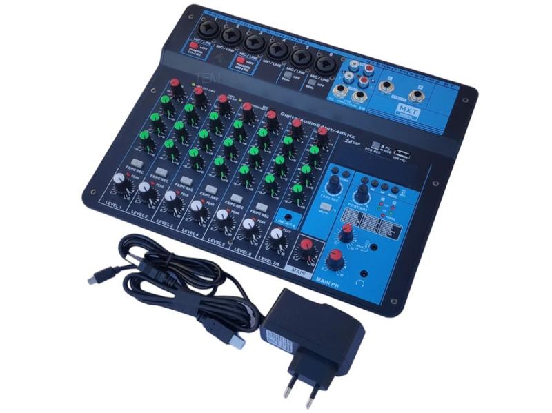 Imagem de Console mesa de som mixer 8 canais phantom bluetooth azul