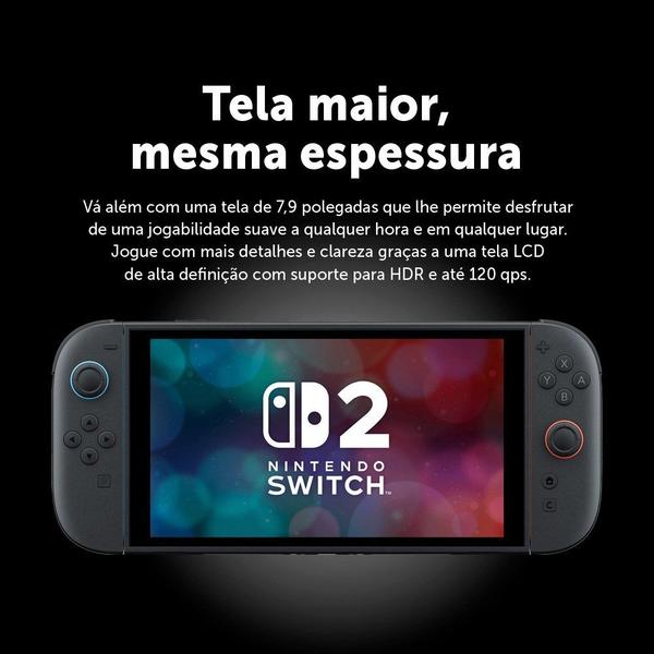 Console Nintendo Switch 2, 256GB, Preto, Azul e Vermelho - Console