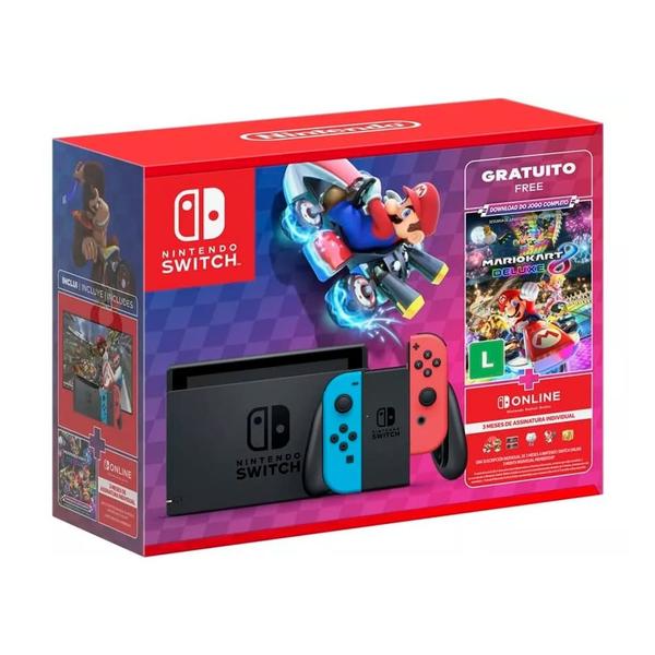 Console Nintendo Switch 32GB V2 Com Jogo Digital Mario Kart 8