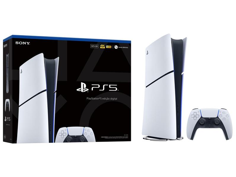 Console PlayStation 5 Slim Digital 825GB com controle Dualsense - Sony Console PlayStation 5 Slim Digital 825GB com controle Dualsense - Sony