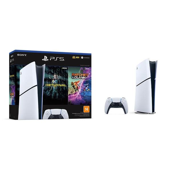 Imagem de Console PlayStation 5 Slim Sony, SSD 1TB, Edição Digital, Com Controle Sem Fio DualSense, Branco + 2 Jogos Digitais - 1000038914