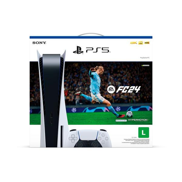 Imagem de Console PlayStation 5 Sony, SSD 825GB, Controle sem fio DualSense, Com Mídia Física + Jogo EA Sports FC 24