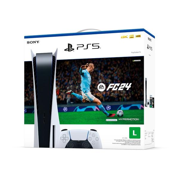 Imagem de Console PlayStation 5 Sony, SSD 825GB, Controle sem fio DualSense, Com Mídia Física + Jogo EA Sports FC 24